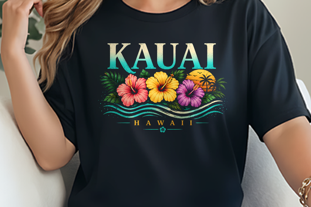 Kauai Hawaii Gradient Hibiscus Wave PNG Graphic by Pixelhaven ...