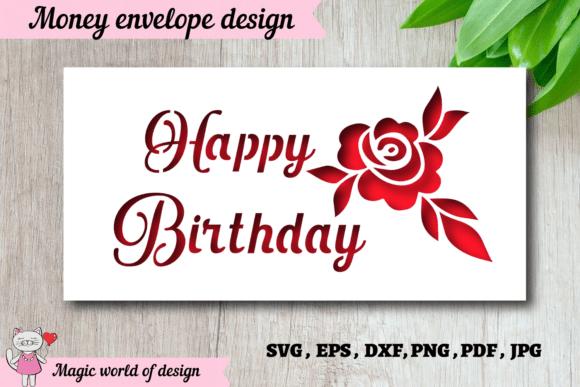 Luxury Rose Pattern Money Envelope Svg
