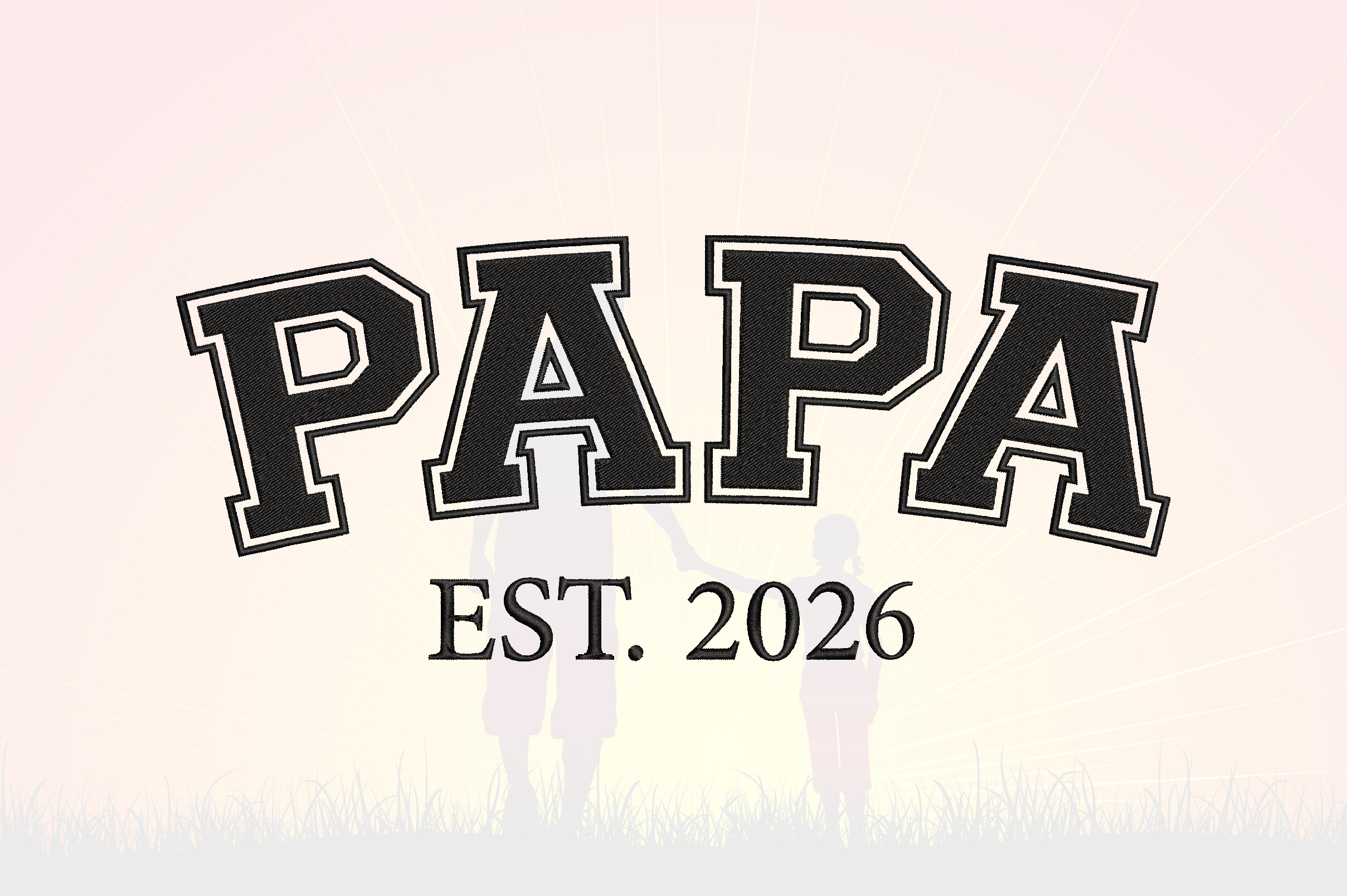 Papa Embroidery Design