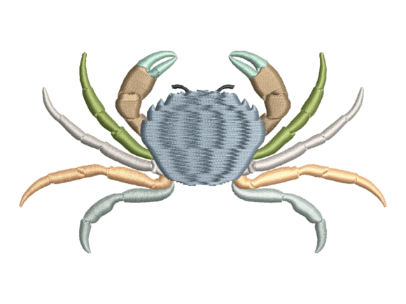 Pastel Coastal Crab Embroidery