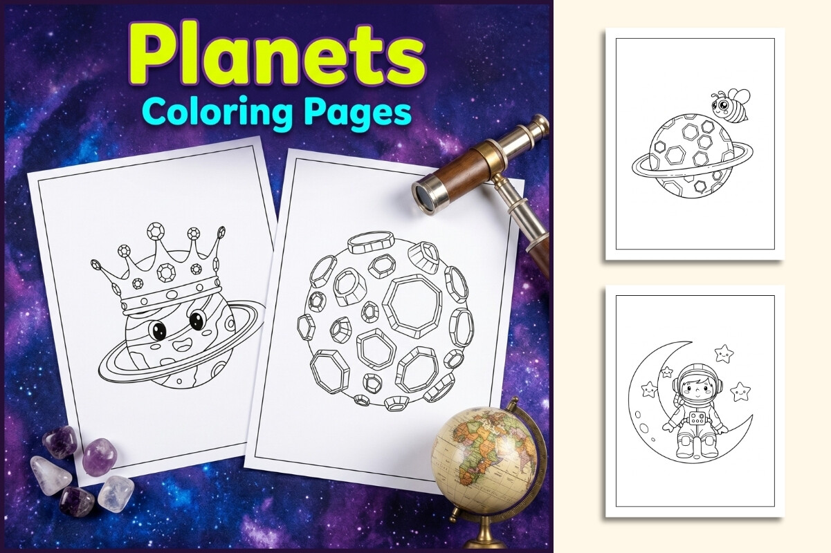 Planets Coloring Pages Worksheets