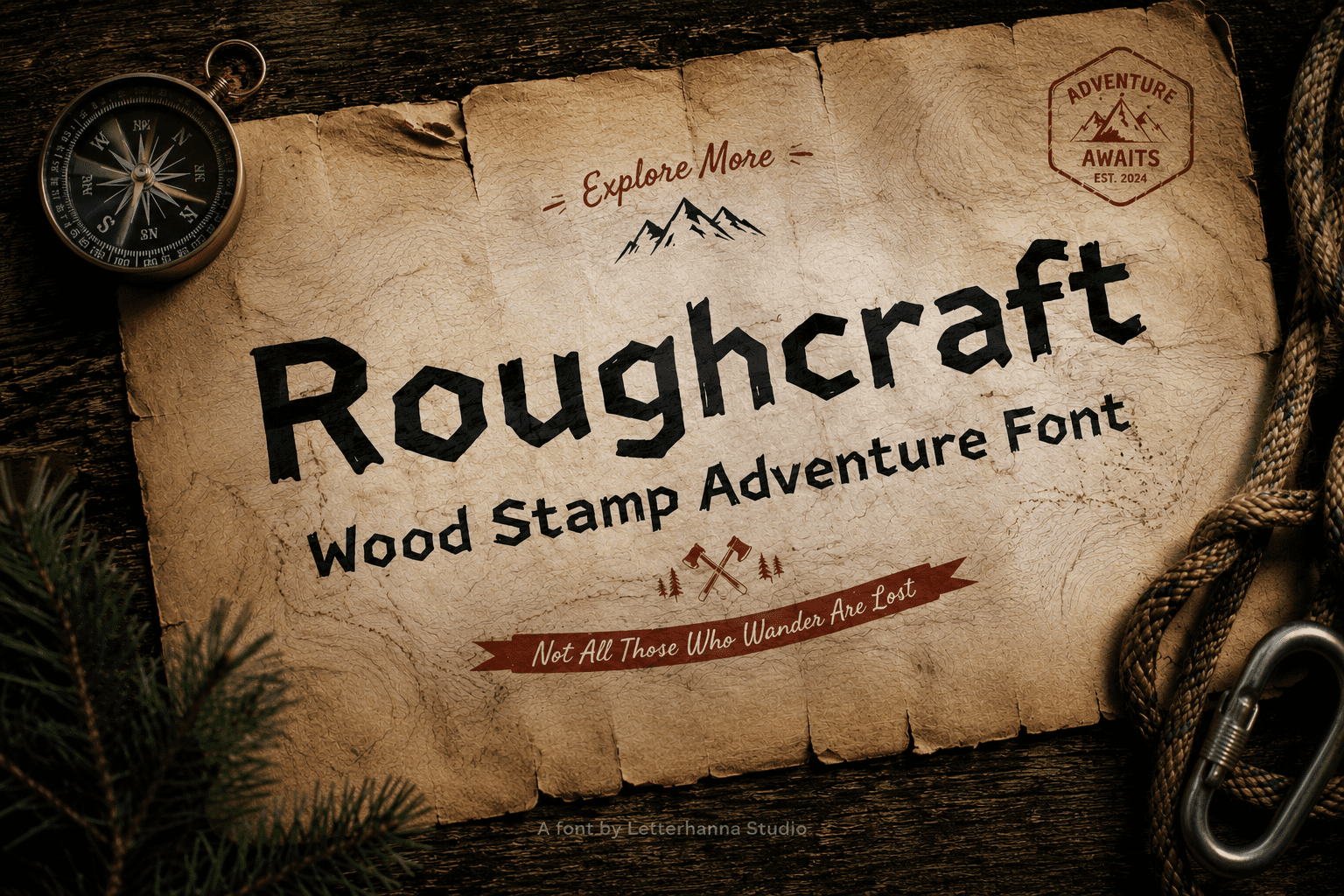 Roughcraft preview, hand-lettered bold display font