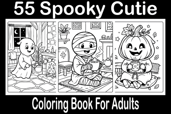 Spooky Cutie Coloring Book for Adults