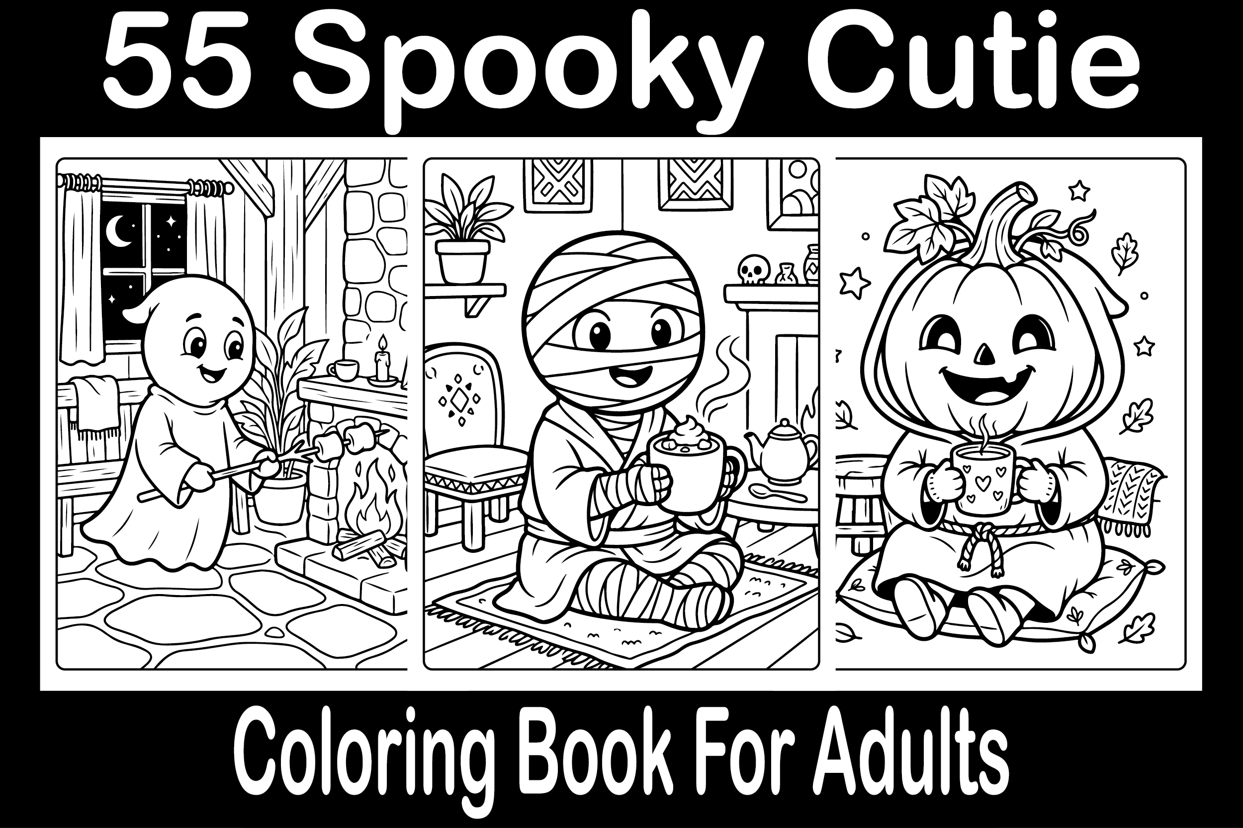 Spooky Cutie Coloring Book for Adults
