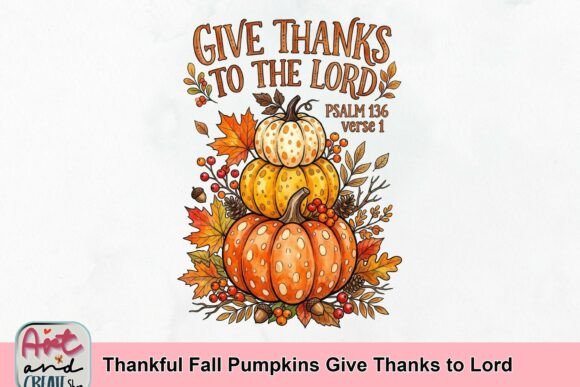 Thankful Fall Pumpkins Give Thanks to Lord