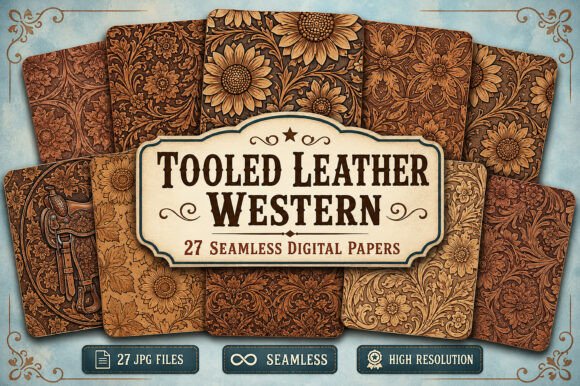 Tooled Leather Seamless Pattern