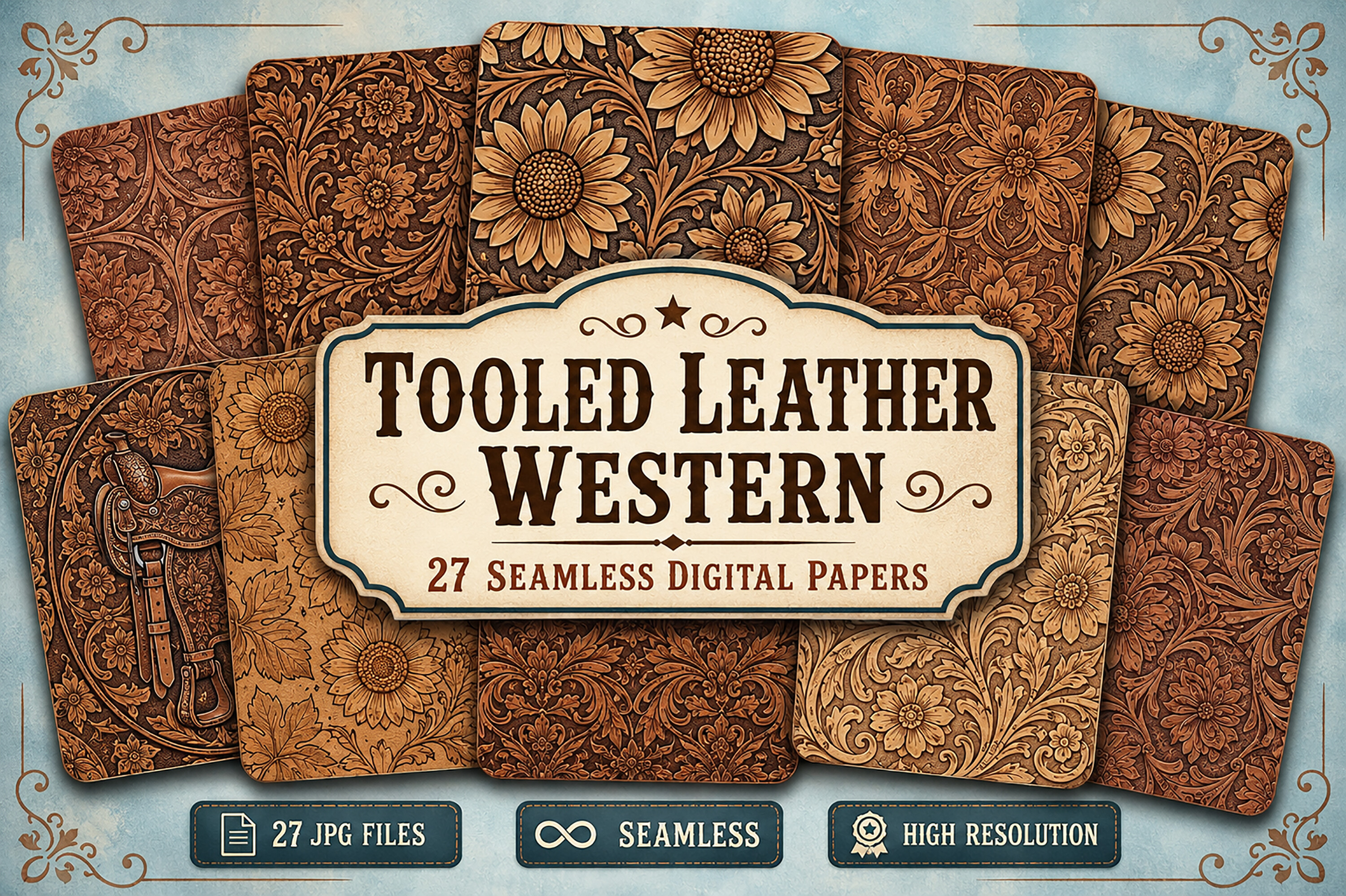 Tooled Leather Seamless Pattern