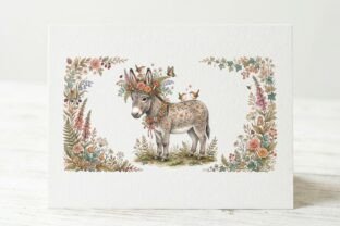 Watercolor Floral Donkey Clipart PNG Graphic by ArtbyCrystalJennings ...