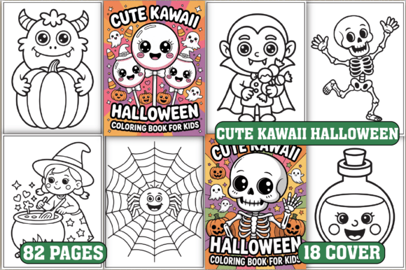 82 Cute Kawaii Halloween Coloring Pages