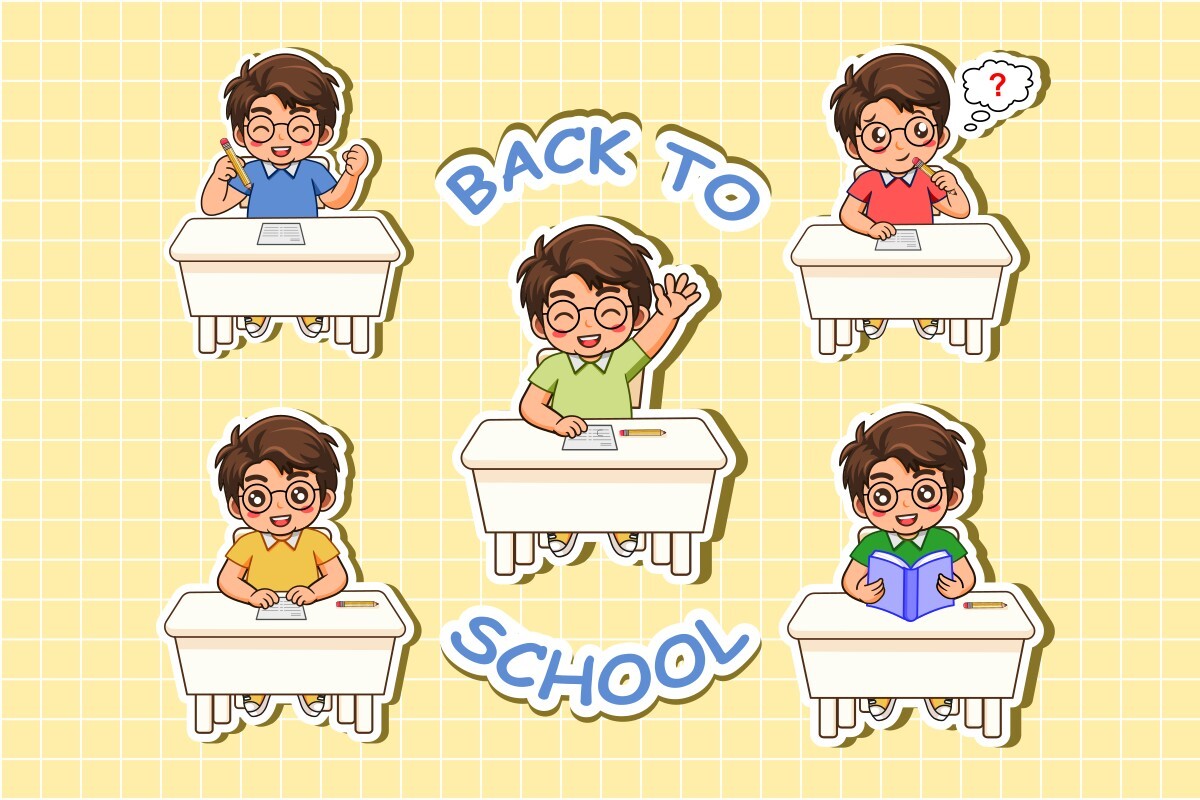 Back to School Student Sticker Set