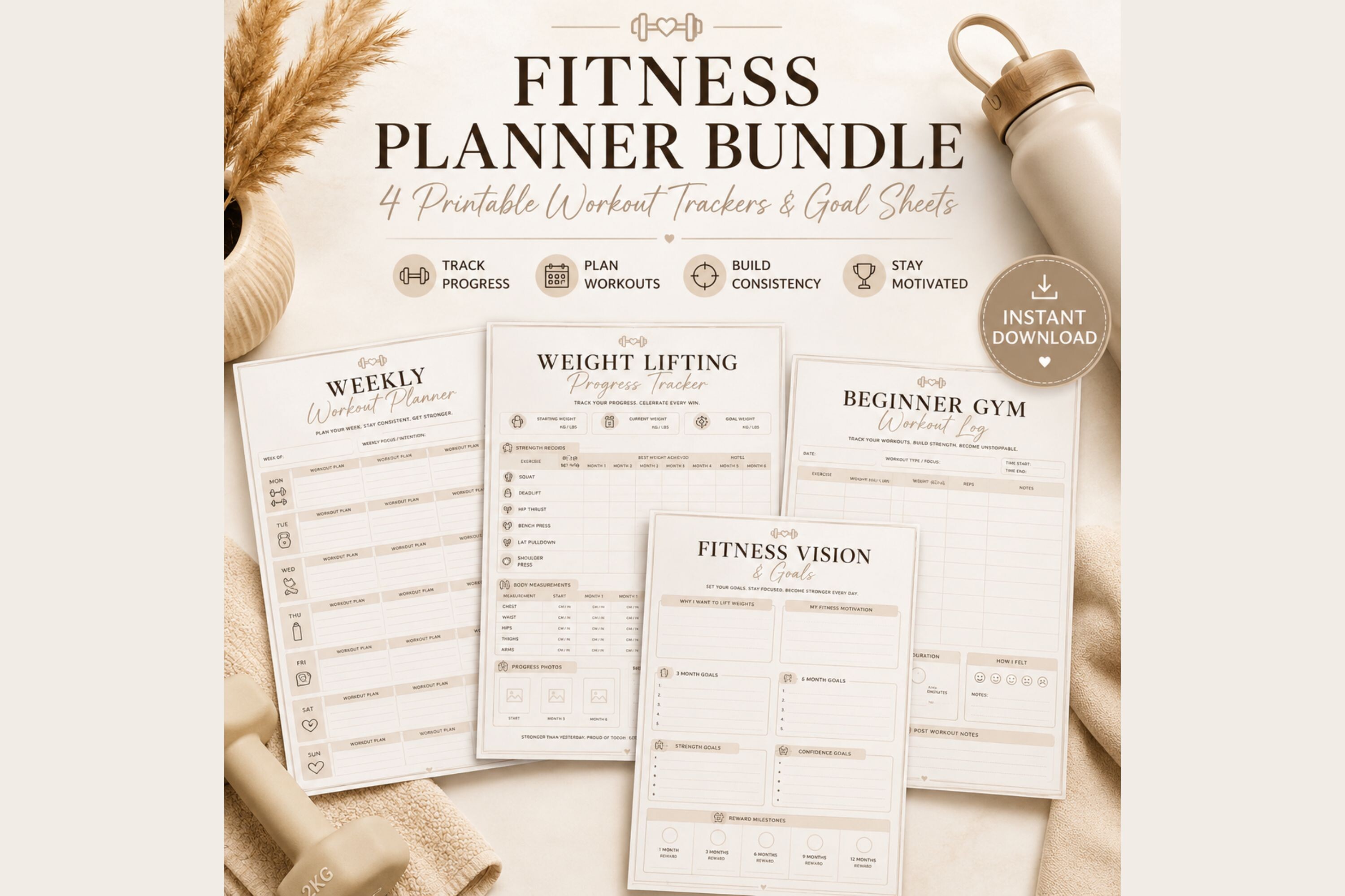 Beginner Fitness Planner Bundle