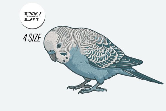 Budgie Parrot Embroidery Design