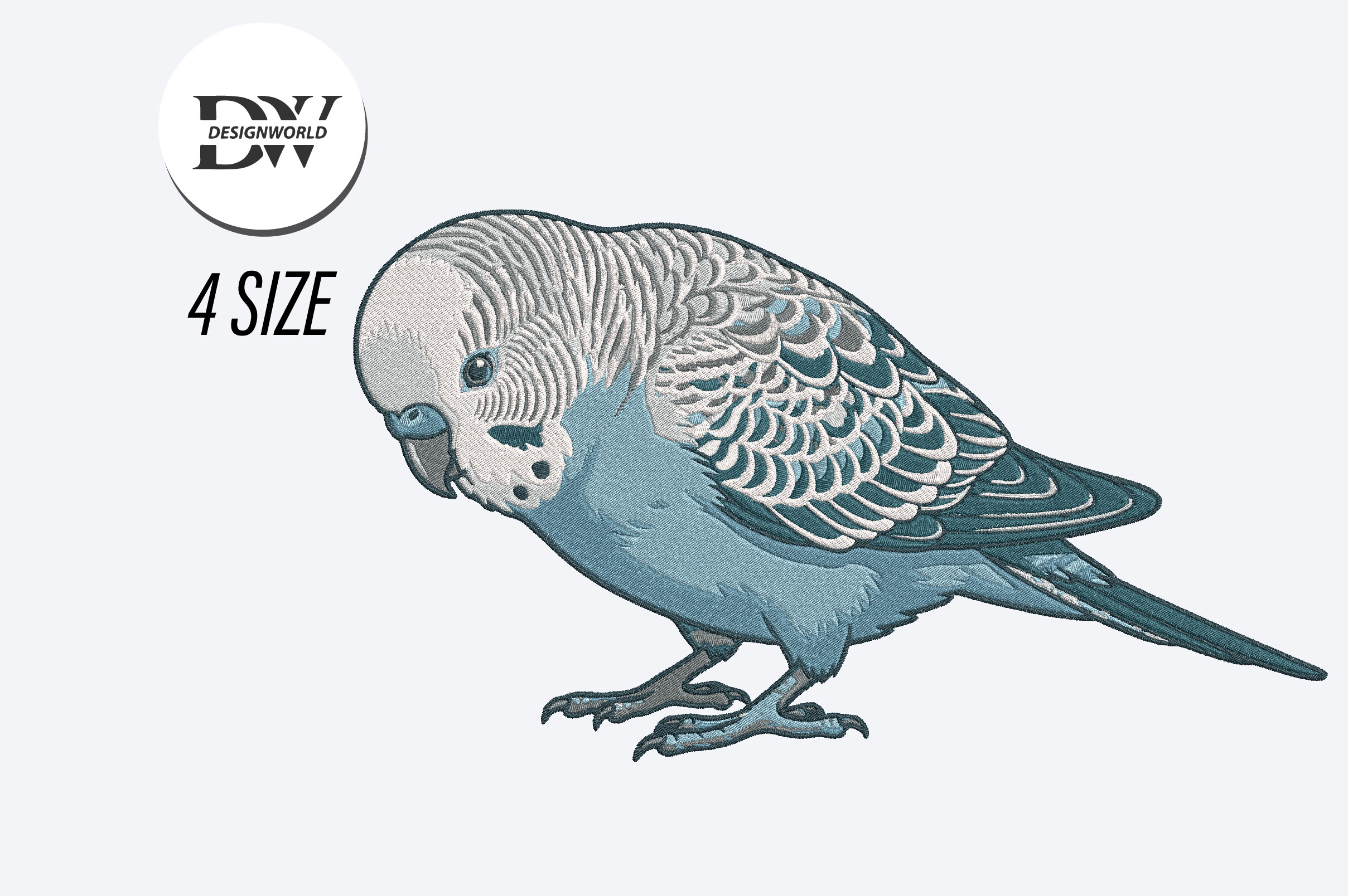 Budgie Parrot Embroidery Design