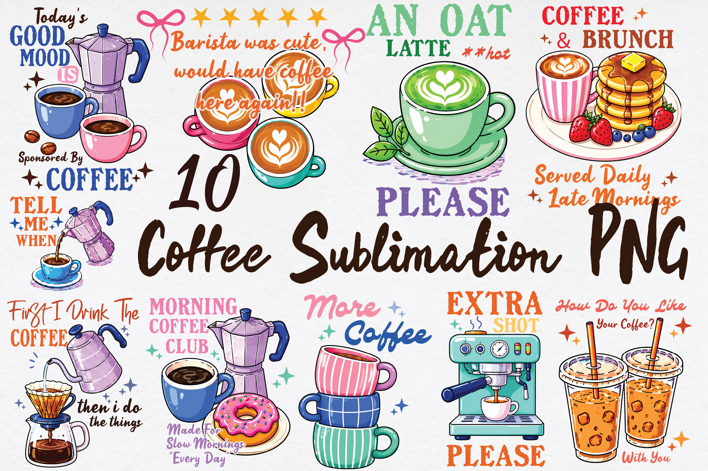 Coffee Sublimation PNG Bundle Graphic by Daily.Designs · Creative Fabrica