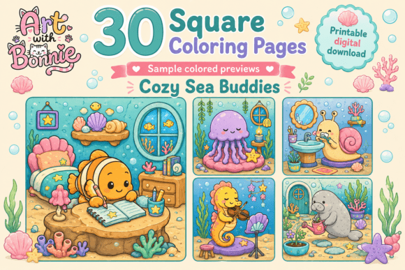 Cozy Sea Buddies Animals Friends Pages