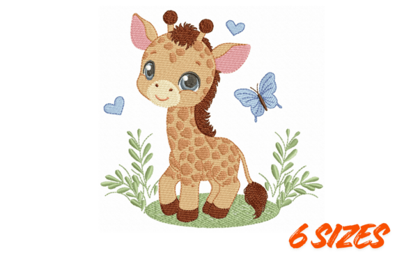 Cute Baby Giraffe Embroidery Design