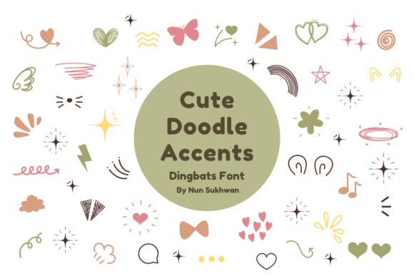 Preview of Cute Doodle Accents dingbat font