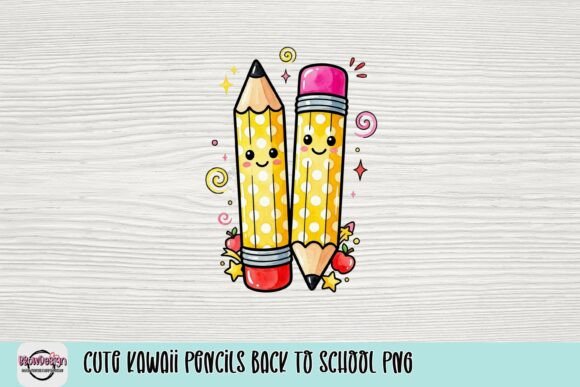 Cute Kawaii Pencils Back to School PNG