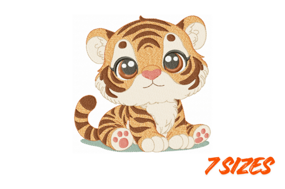 Cute Tiger Embroidery Design