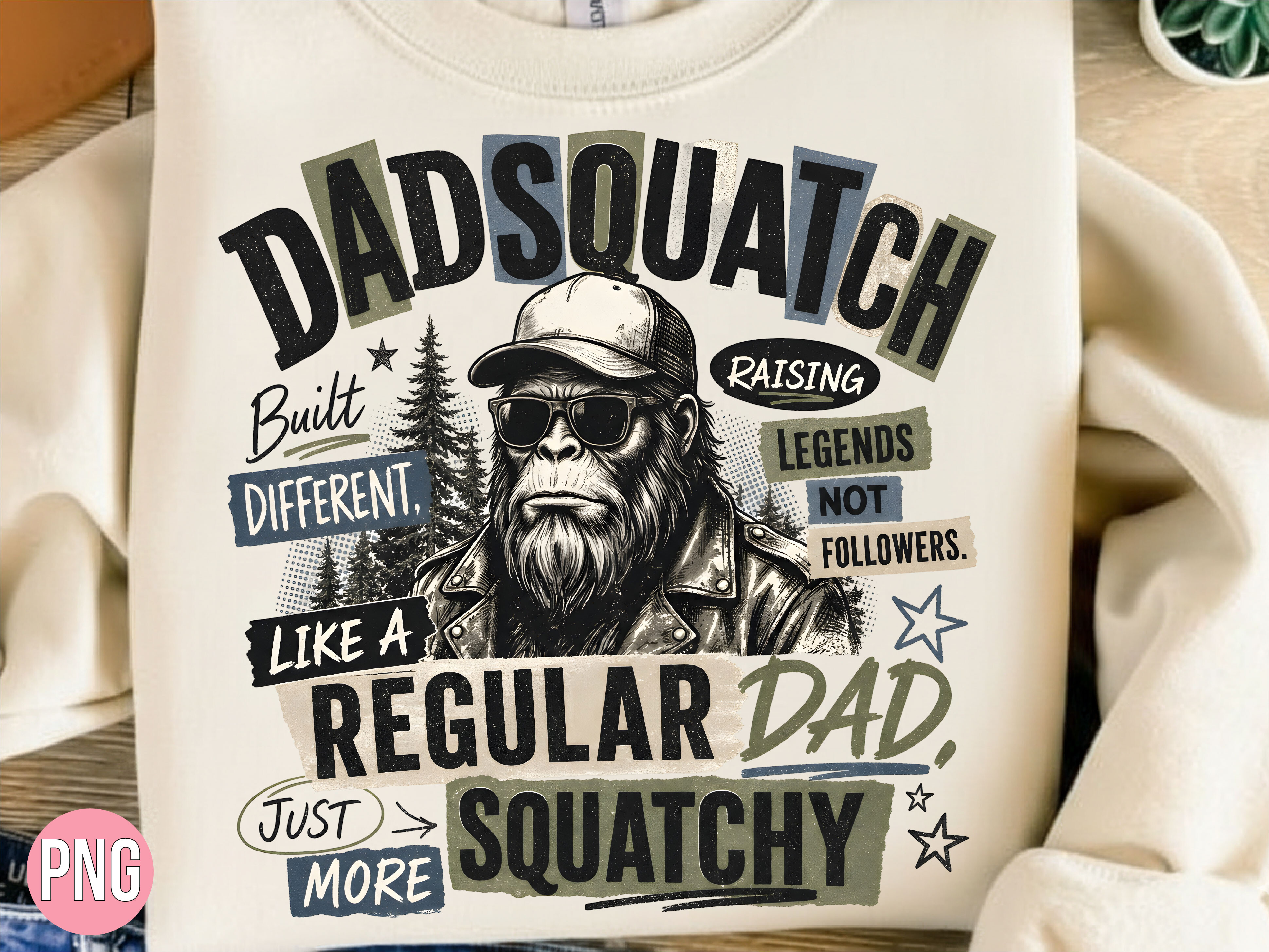 Dadsquatch Bigfoot Regular Dad PNG Shirt