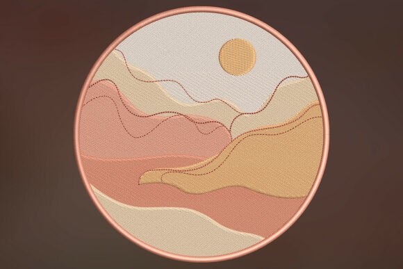 Desert Sunset Embroidery Design