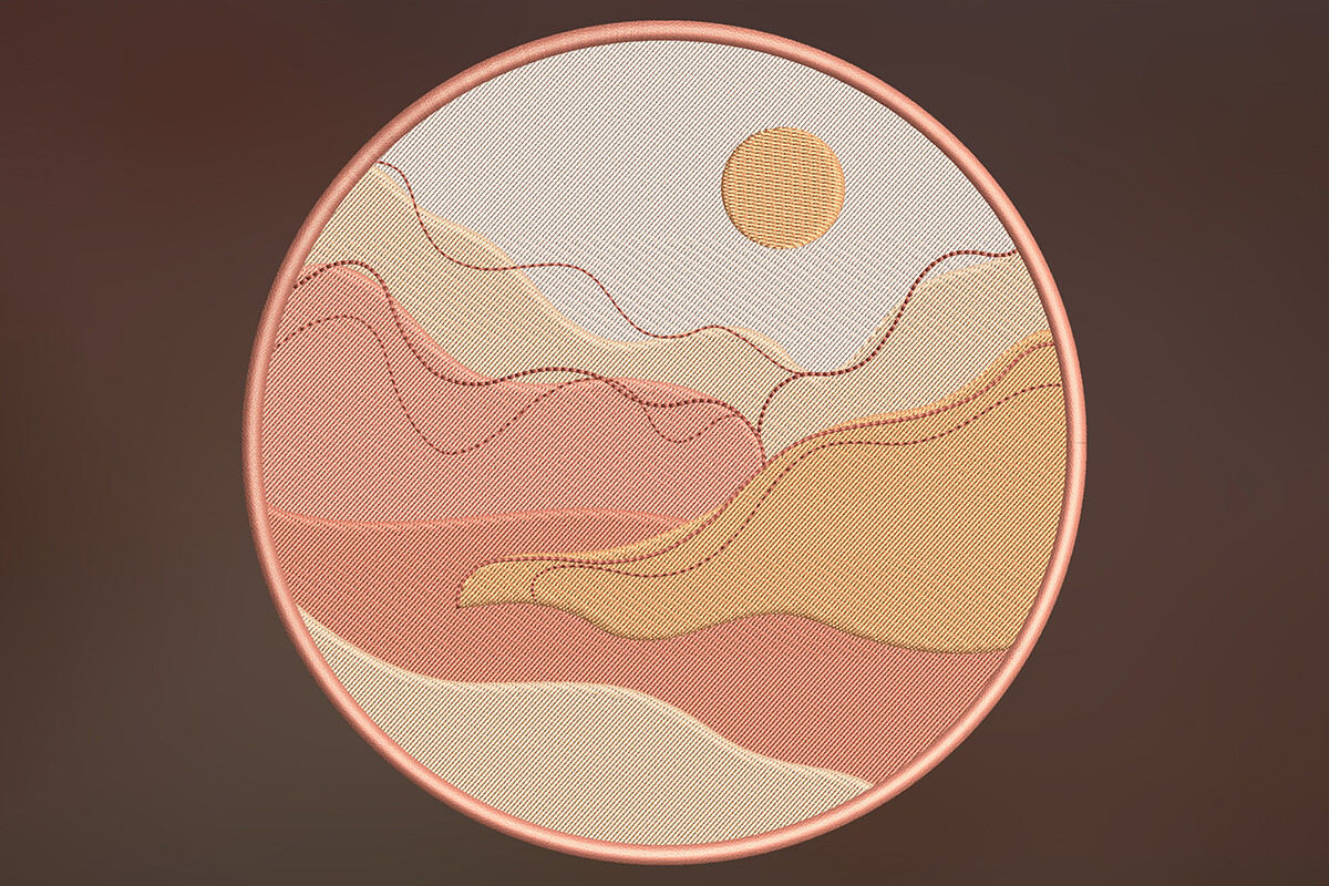 Desert Sunset Embroidery Design