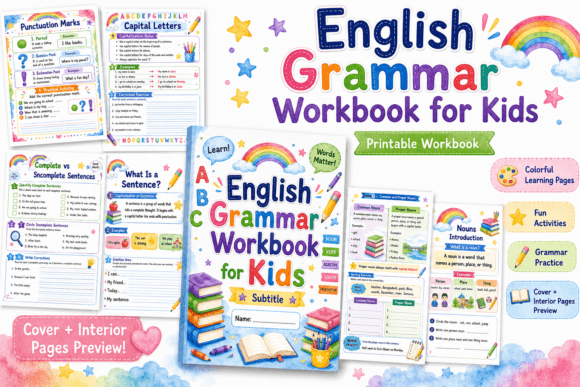 English Grammar Workbook for Kids