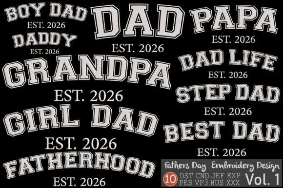 Father's Day Embroidery Bundle Vol 1