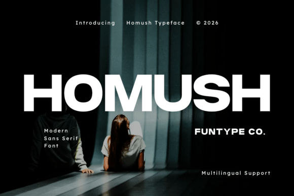 Preview specimen of Homush sans serif font