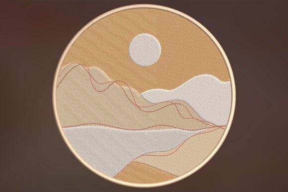 Mountain Landscape Embroidery Design