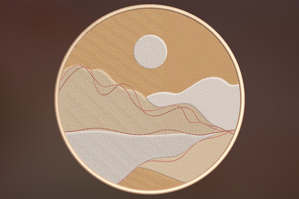 Mountain Landscape Embroidery Design