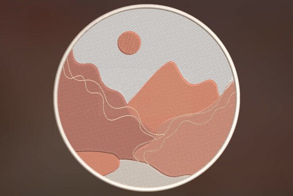 Mountain Scenery Embroidery Design