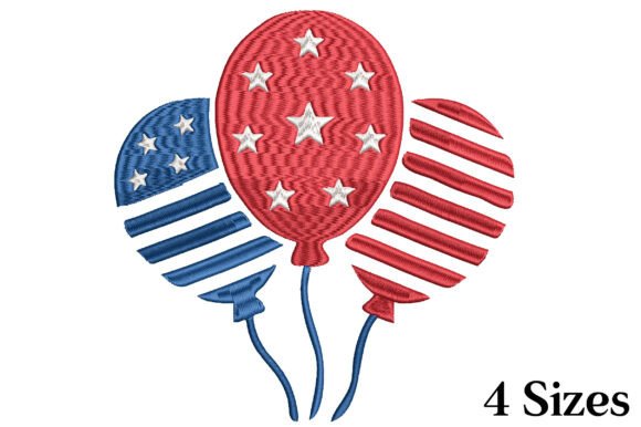 Patriotic Balloons Embroidery Design