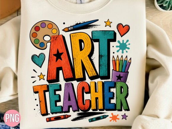 Retro Retro Art Teacher PNG Shirt