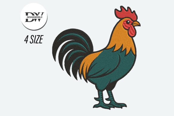Rooster Animal Embroidery Design