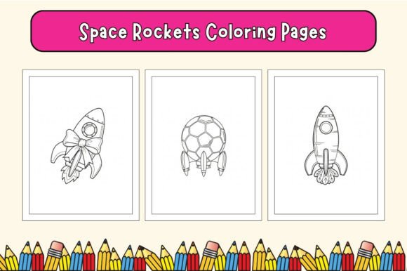 Space Rockets Coloring Pages for Kids