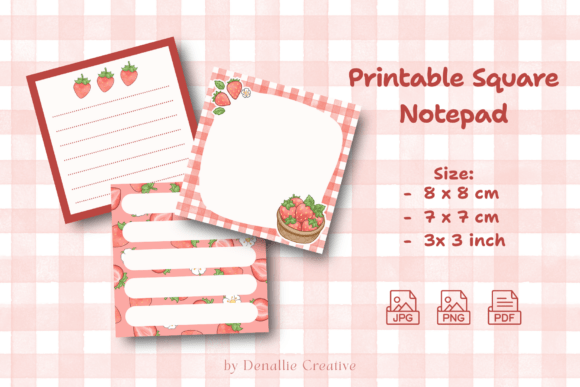 Strawberry Notepad Printable