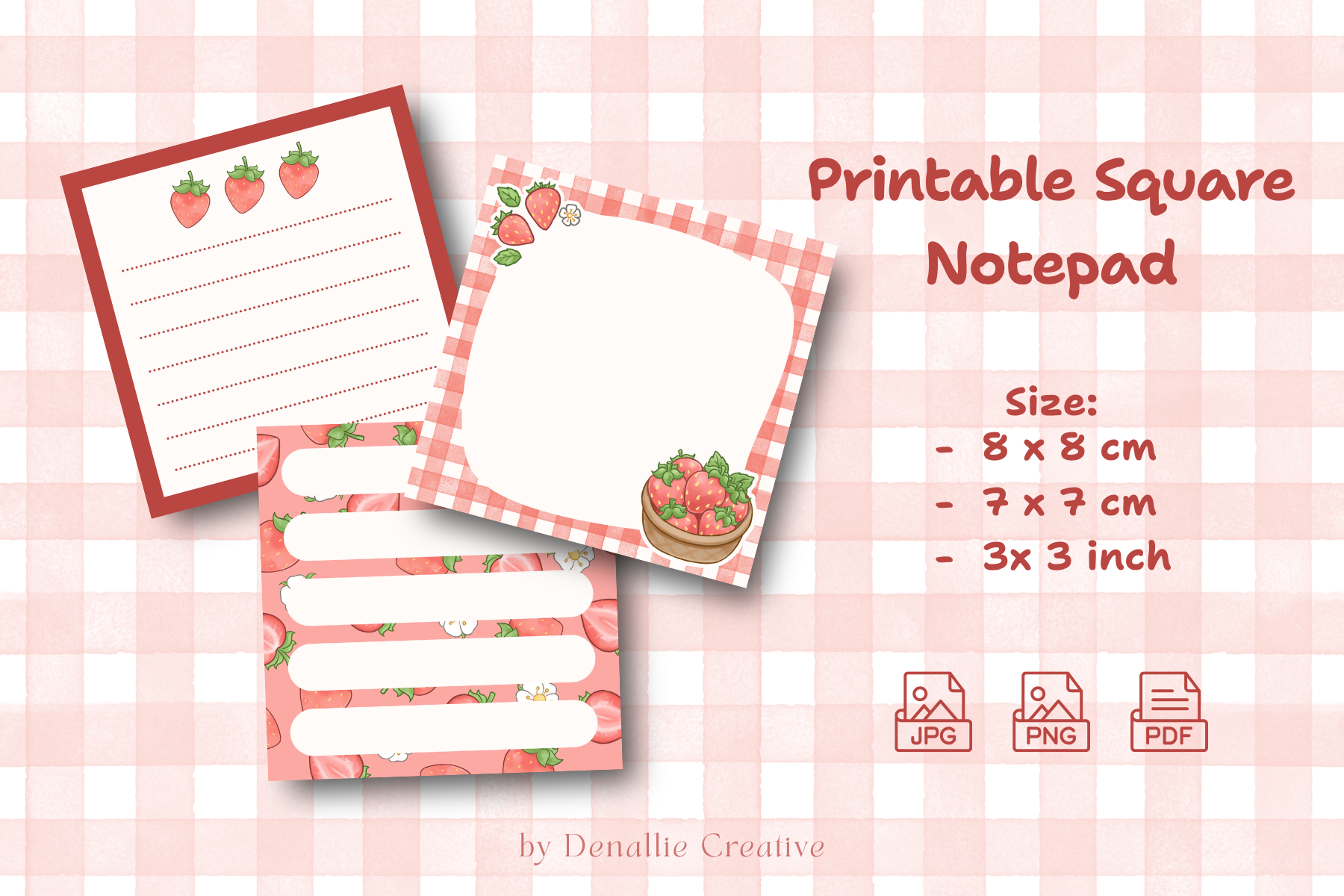 Strawberry Notepad Printable