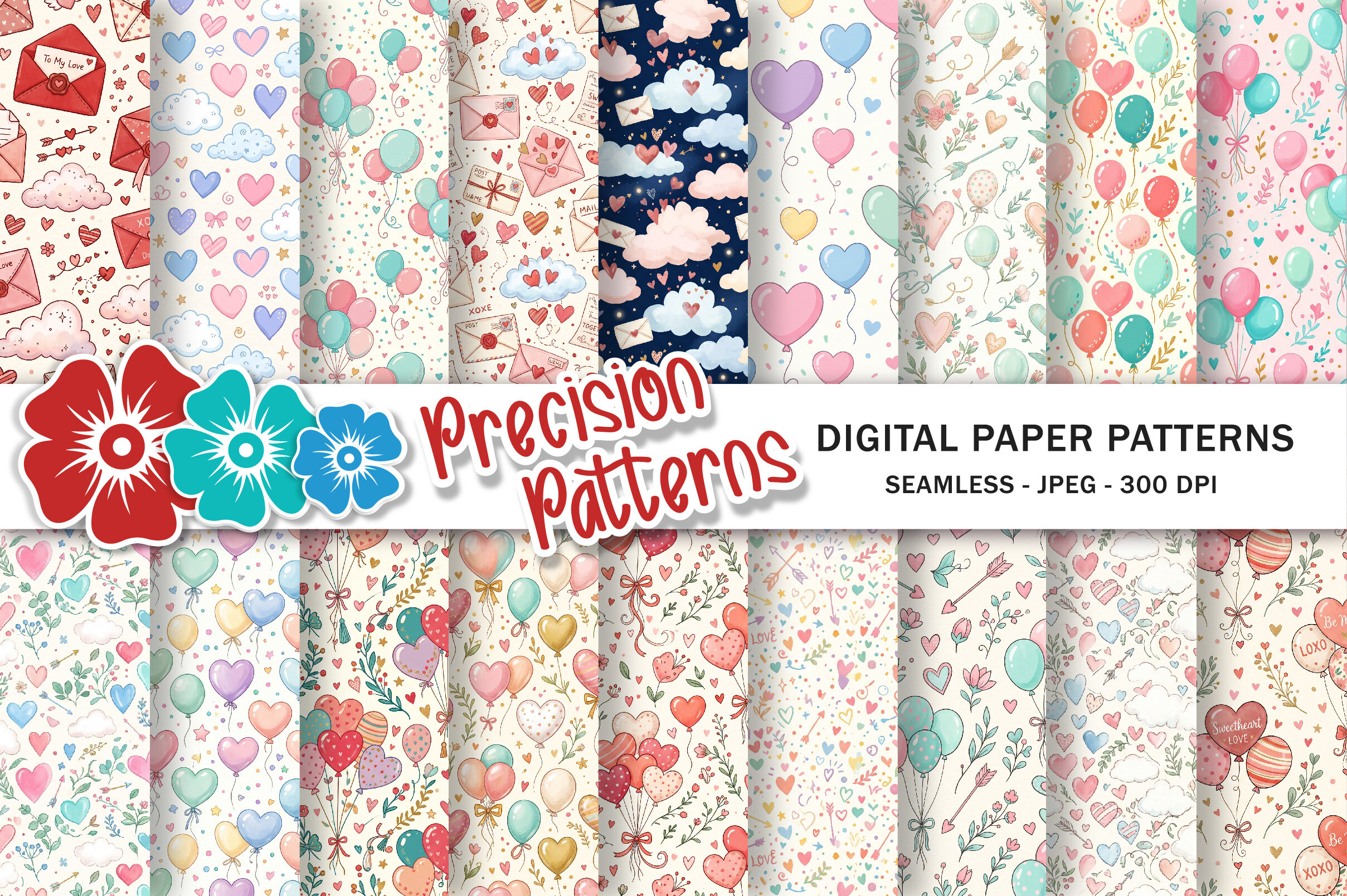 Sweet Valentine Hearts Seamless Pattern Graphic by Precision Patterns ...