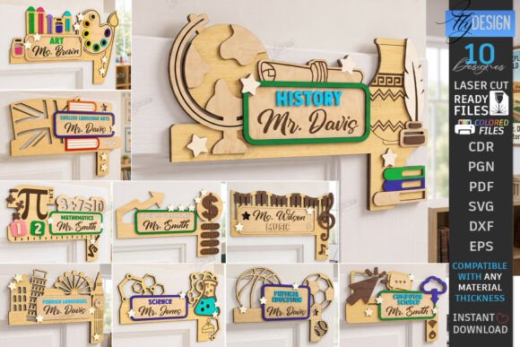 Teacher Door Corner Laser Cut Bundle SVG