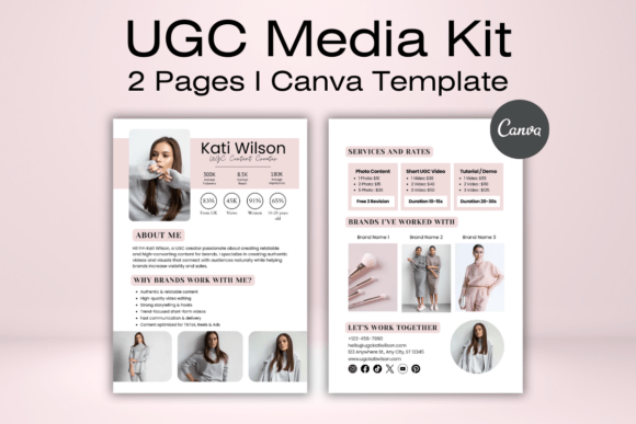 Preview of UGC Media Kit Canva Template social media template