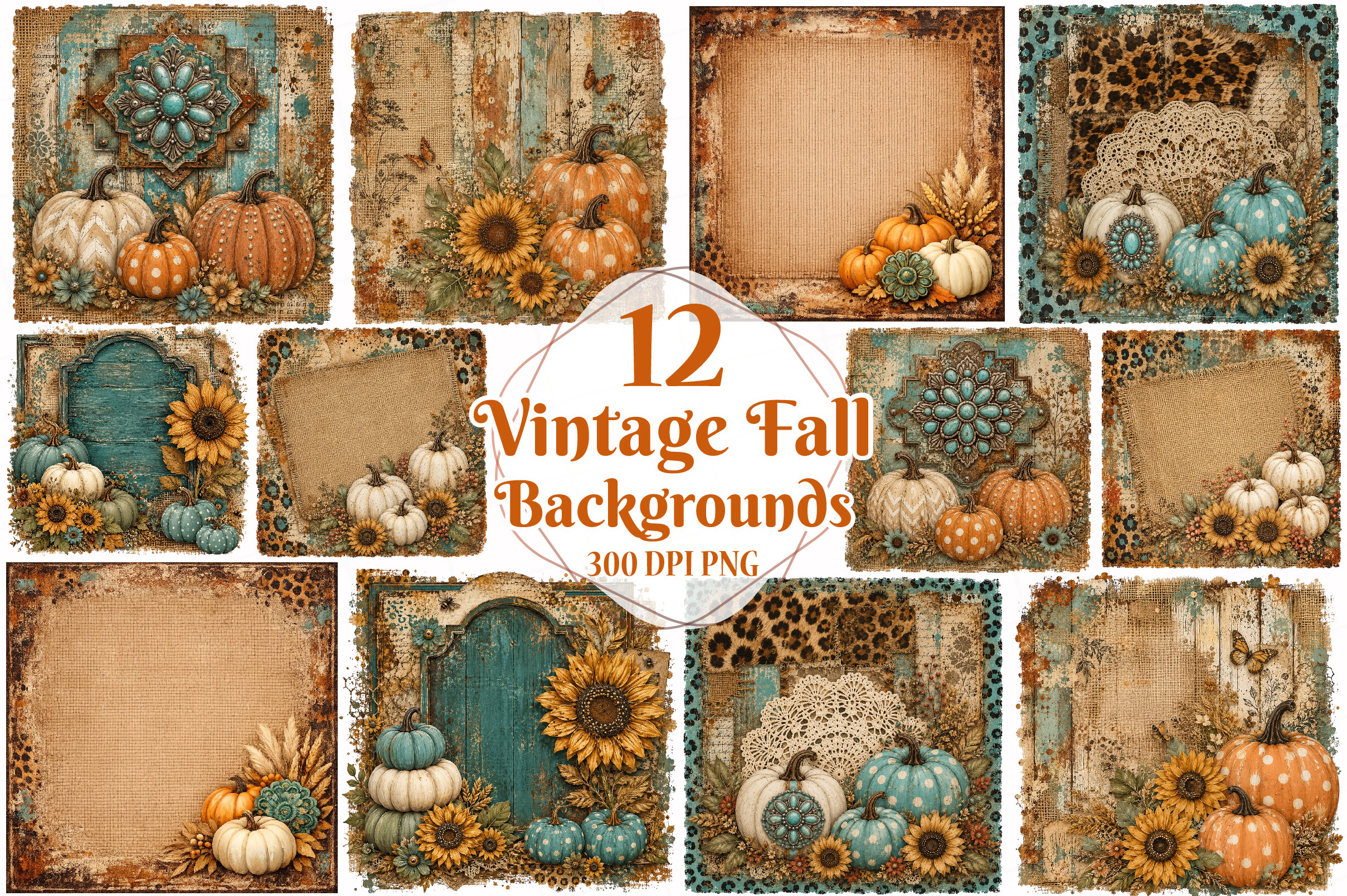 Vintage Fall Backgrounds Bundle Graphic by RevolutionCraft · Creative ...
