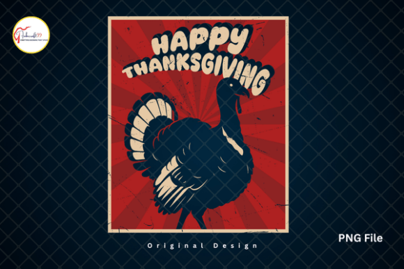Vintage Turkey Happy Thanksgiving PNG