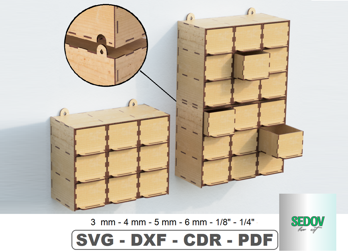 Wall Storage Organizer Laser Cut Files laser cut file