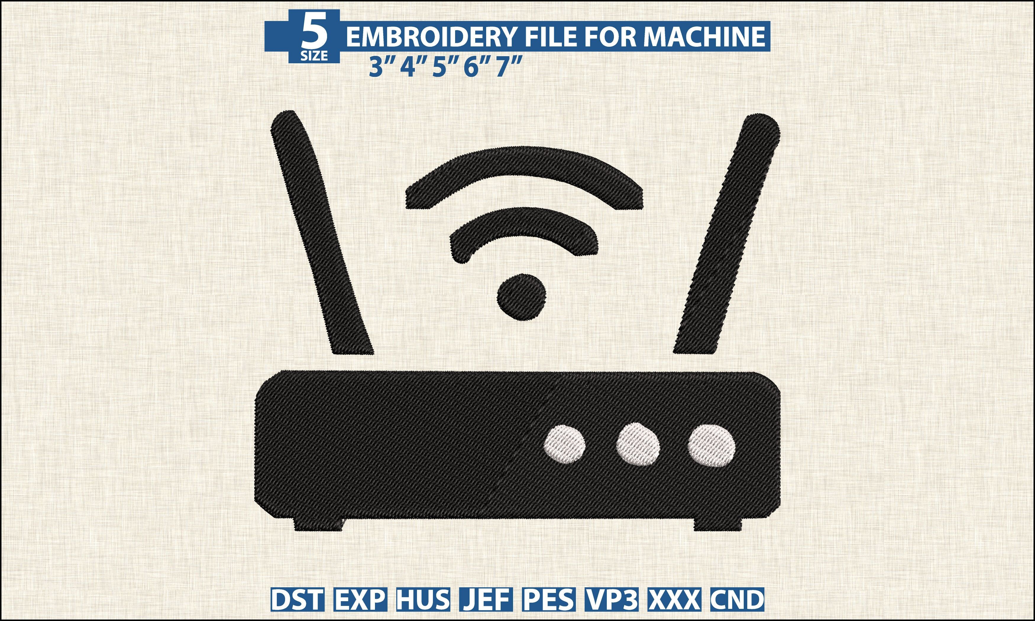 WiFi Router DST PES Embroidery Design