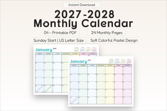 2027 2028 Monthly Calendar