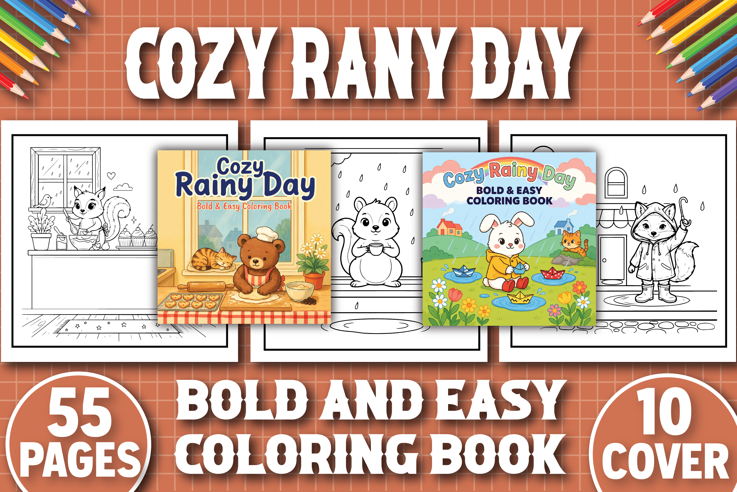 55 Cozy Rainy Day Coloring Pages