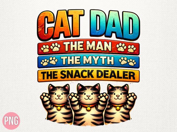 Cat Dad the Snack Dealer PNG tshirt design for Cricut and sublimation