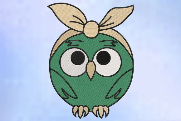 Cute Bandana Owl Embroidery Design
