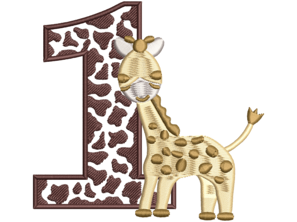 Cute Giraffe Number 1 Birthday Machine E